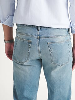 Japanese 12oz Light Wash Indigo Stretch Jeans - Custom Fit Pants