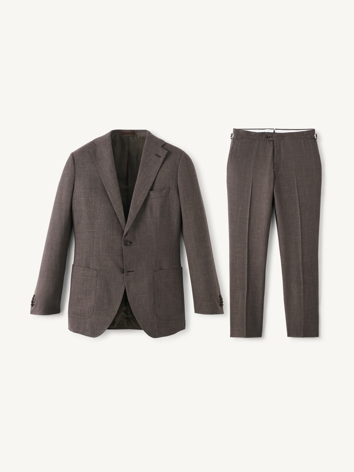 Loro Piana Brown Wool Silk Linen Glen Plaid Hudson Suit - Custom