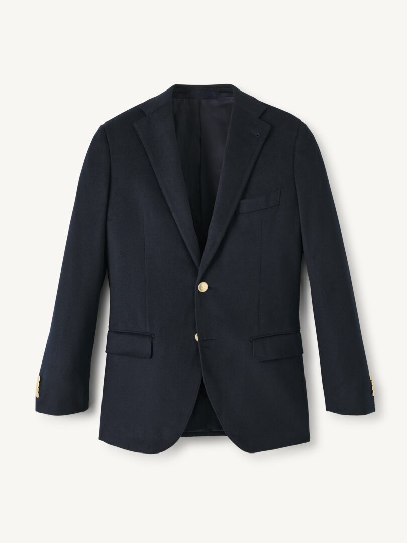 Men’s Navy Wool and Silk Doeskin Newport Jacket Thumb