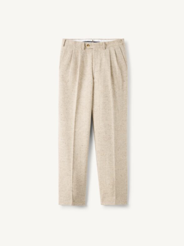 Thumb Photo of Di Sondrio Beige Donegal Wool Tweed Trouser