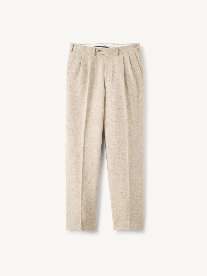 Men’s Di Sondrio Beige Donegal Wool Tweed Trouser Thumb