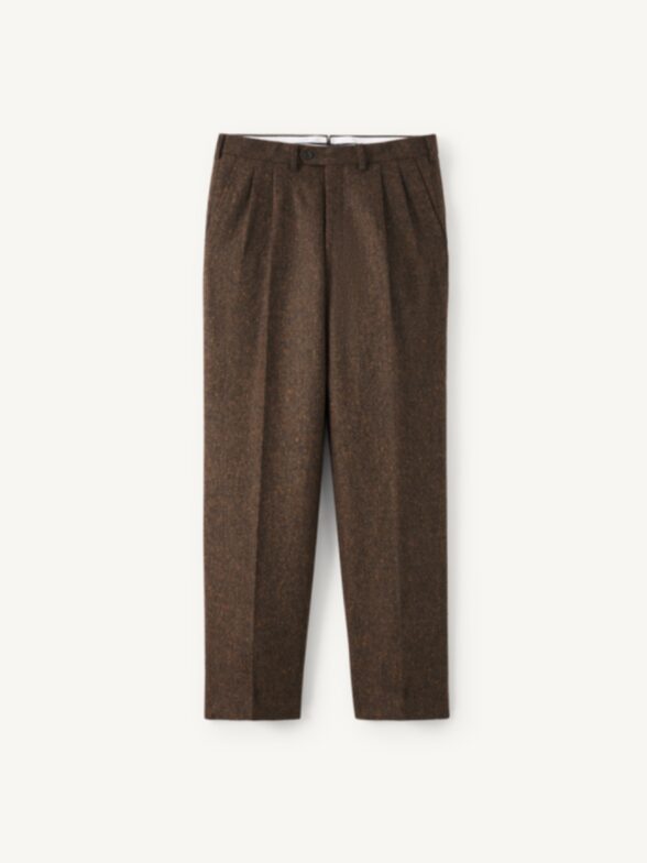Thumb Photo of Di Sondrio Dark Ochre Donegal Wool Tweed Trouser