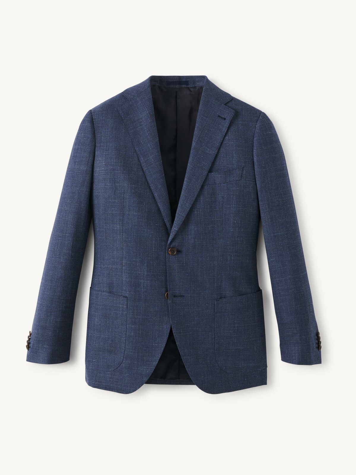 Loro Piana Slate Wool Silk Linen Glen Plaid Jacket - Custom Fit