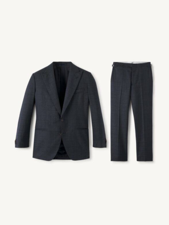 Thumb Photo of Peak Lapel Drago Slate Glen Plaid S130s Suffolk Suit
