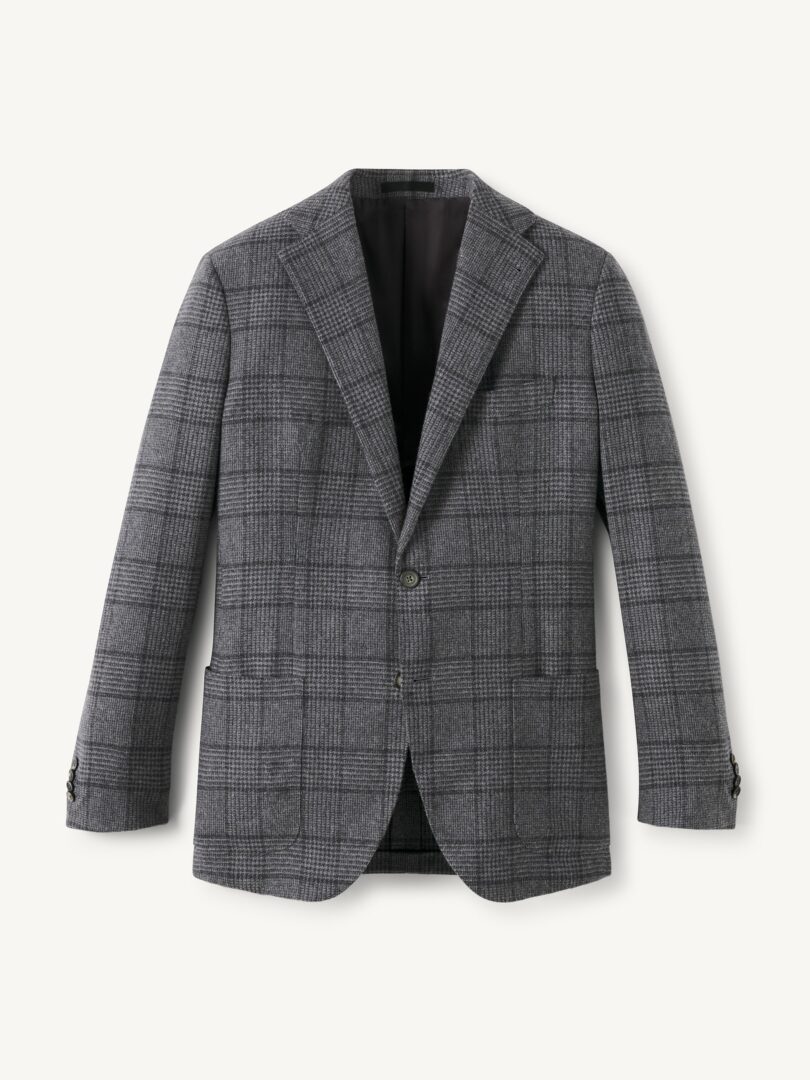 Men’s Angelico Grey Glen Plaid Italian Wool Flannel Thumb