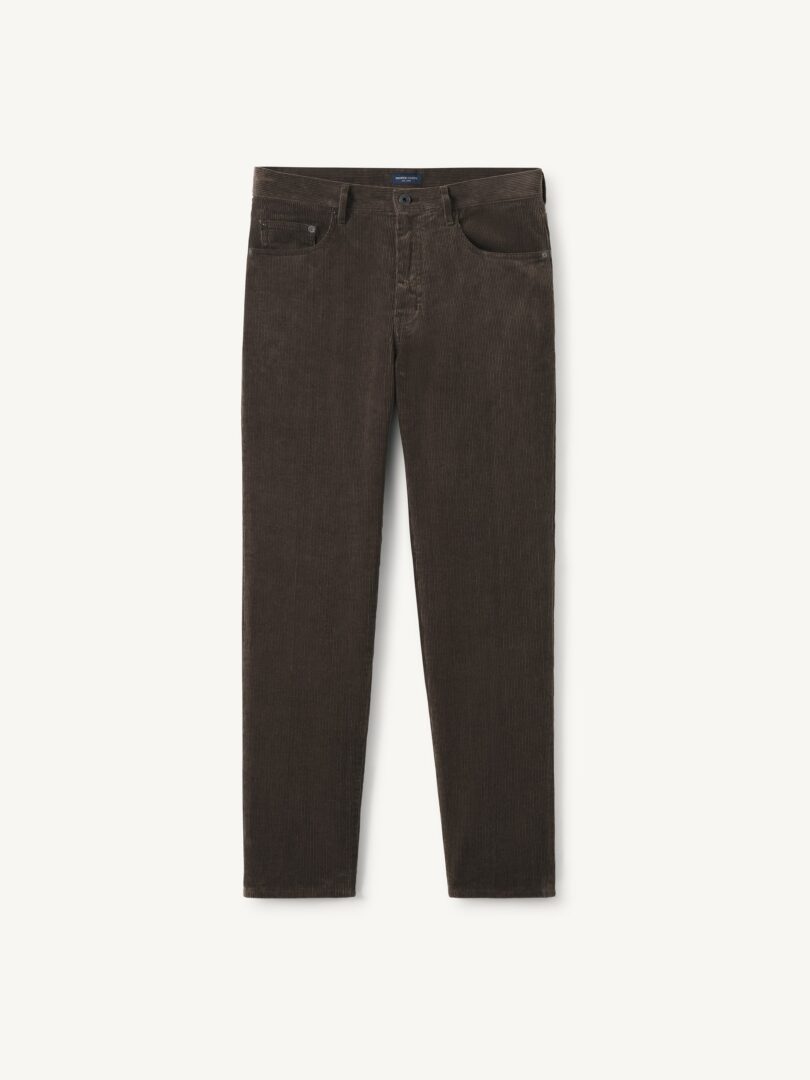 Men’s Italian Dark Brown Cotton Corduroy 5-Pocket Pant Thumb