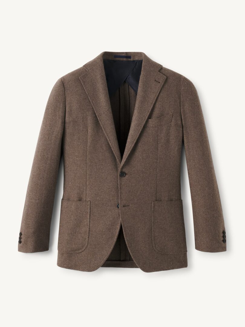 Men’s Taupe Melange Wool Flannel Waverly Jacket Thumb