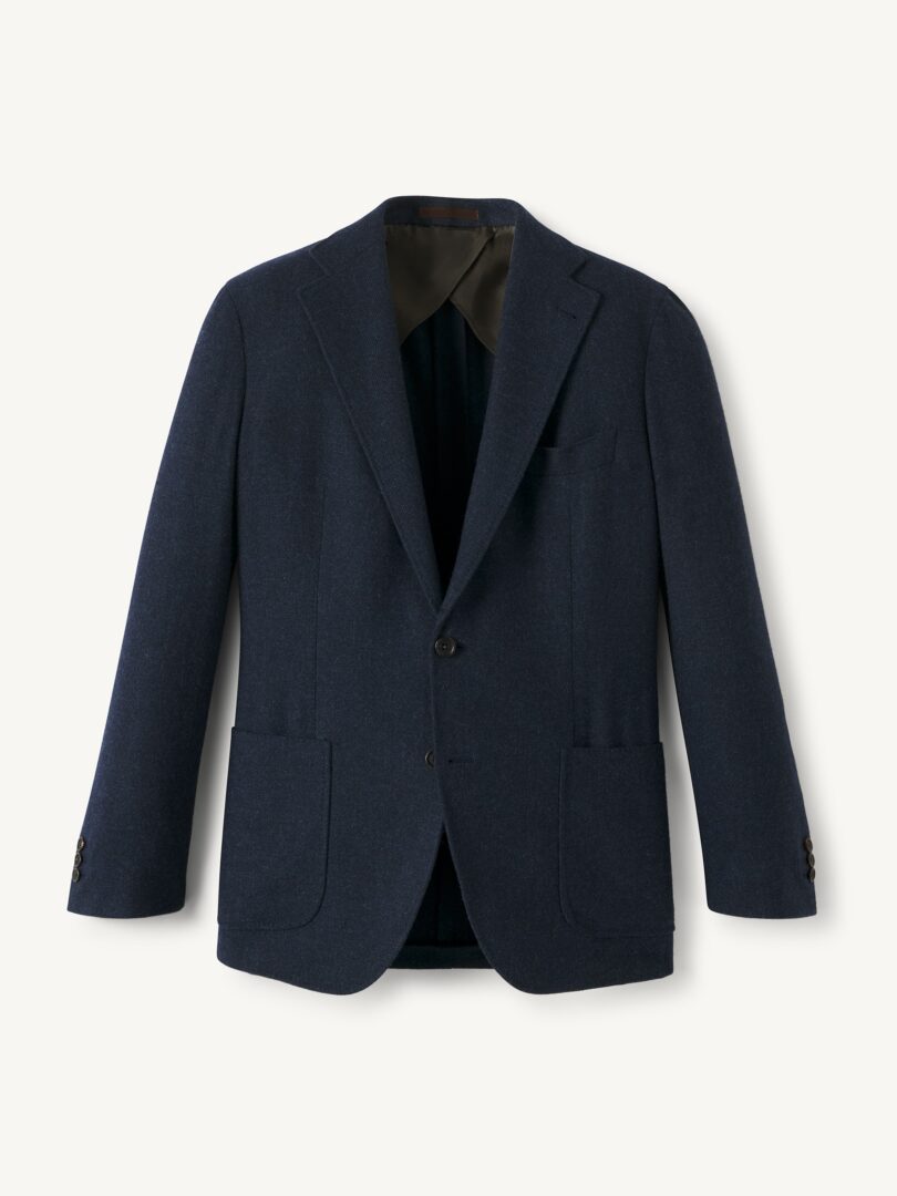 Men’s Navy Melange Wool Flannel Waverly Jacket Thumb