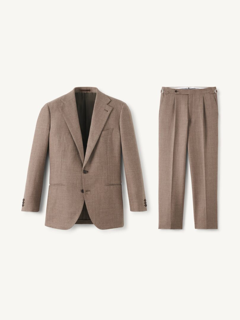 Men’s Mocha Undyed Saxony Merino Blend Downing Suit Thumb