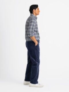 Navy Drawstring Corduroy Weekend Pant - Custom Fit Pants