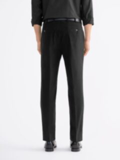 Black Heavy Brushed Cotton Stretch Dress Pant - Custom Fit Tailored Clothing
