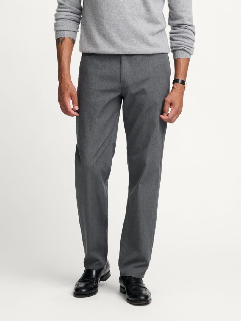 Di Sondrio Grey Wool Cotton Gabardine Twill Thumb Detail