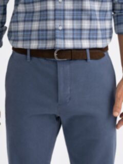 Brenta Slate Delave Brushed Stretch Cotton Chino - Custom