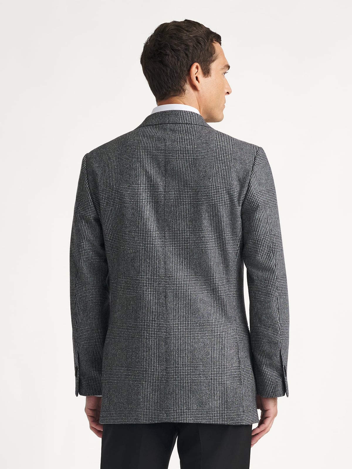 VBC Grey Glen Plaid Wool Flannel Downing Jacket - Custom Fit