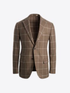 Shop Bedford Mocha Windowpane Wool Jacket