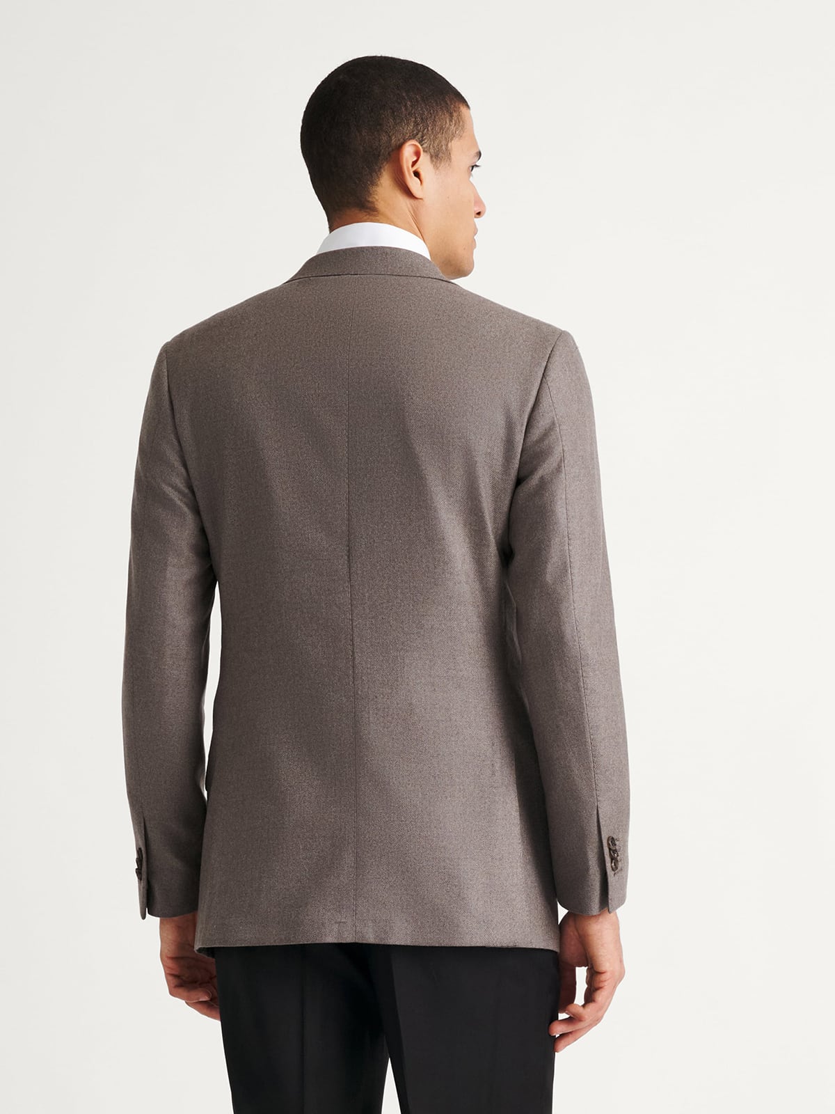 Loro Piana Fabric Taupe Wool Cashmere Flannel Walker Jacket