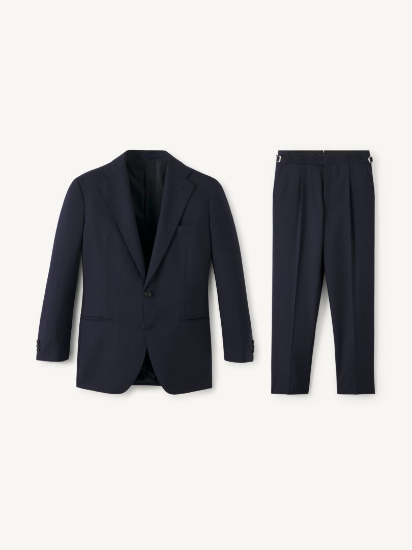 Men’s Reda Navy 3-Ply Stretch Wool Fresco Suit Thumb