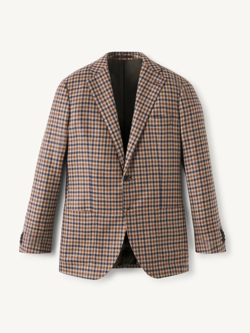 Men’s Delfino Brown and Navy Plaid Cashmere Flannel Thumb