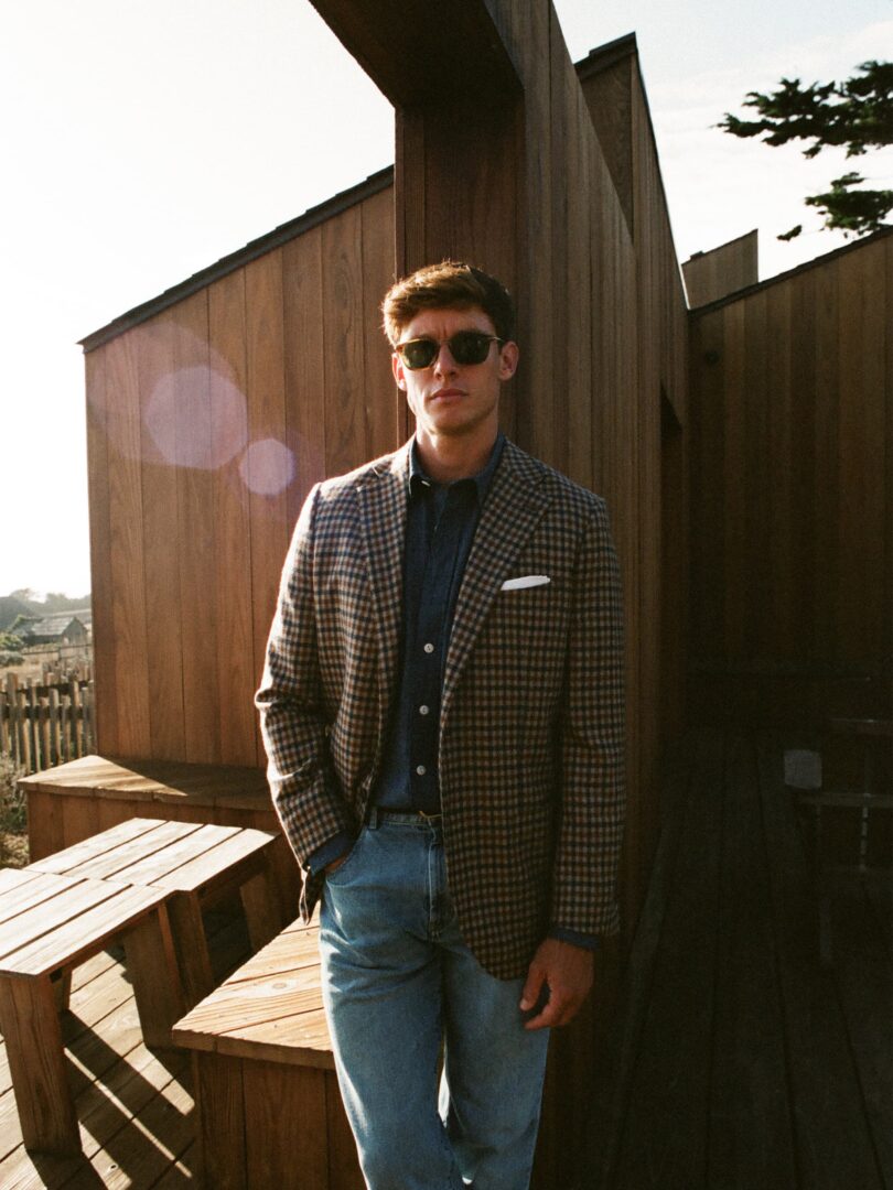 Delfino Brown and Navy Plaid Cashmere Flannel Thumb Detail