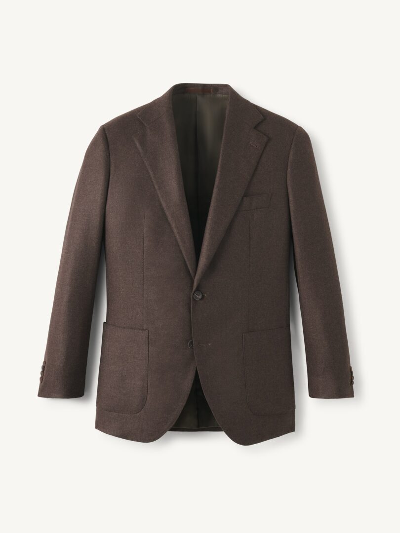Men’s Loro Piana Fabric Dark Brown Flannel Hudson Jacket Thumb