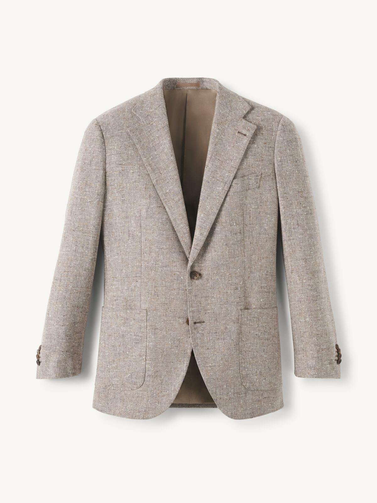 Loro Piana Fabric Greige Tweed Hudson Jacket - Custom Fit Tailored