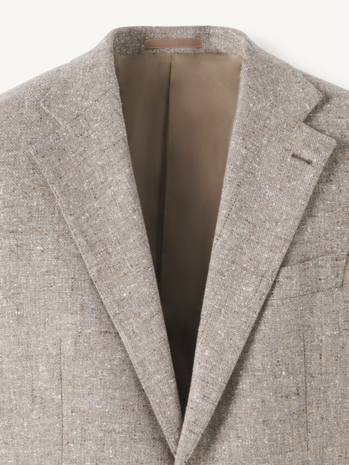 ★三者混★ Loro Piana アンコン LINEN TWEED テイジン Loro Piana Fabric Greige Tweed Hudson Jacket - Custom Fit Tailored