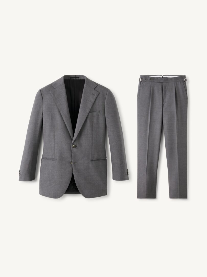 Men’s Reda Grey 3-Ply Stretch Wool Fresco Thumb
