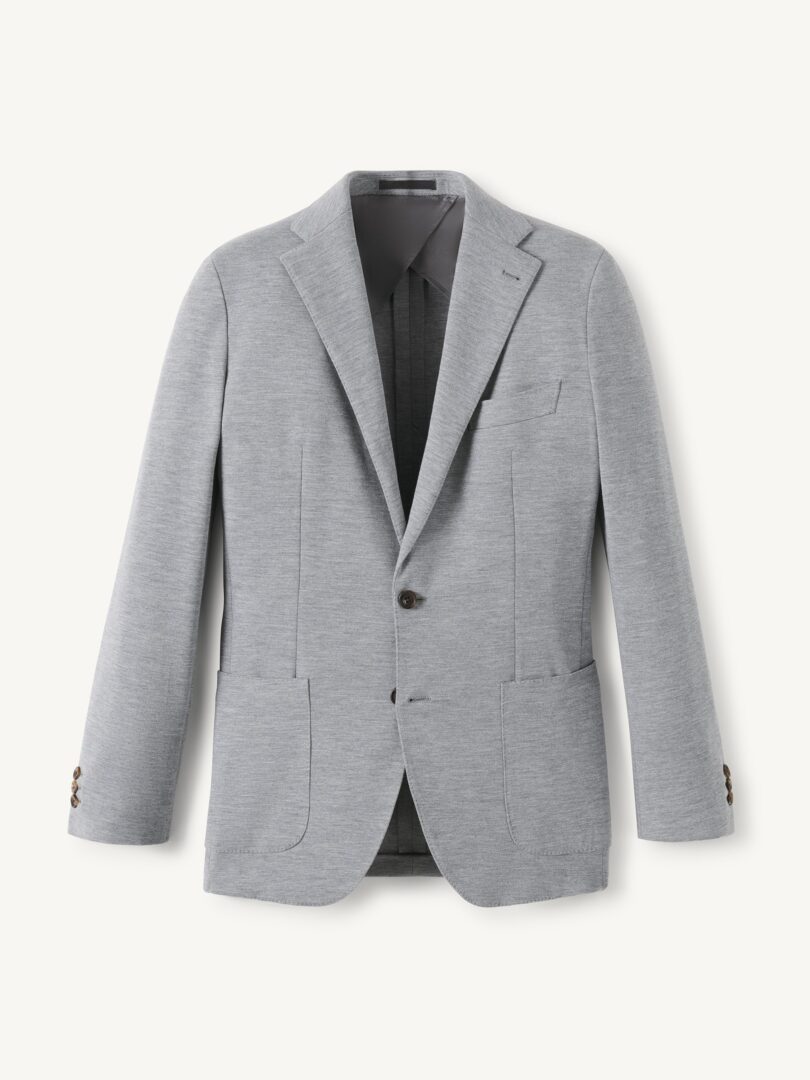 Men’s Light Grey Melange Merino Blend Knit Thumb