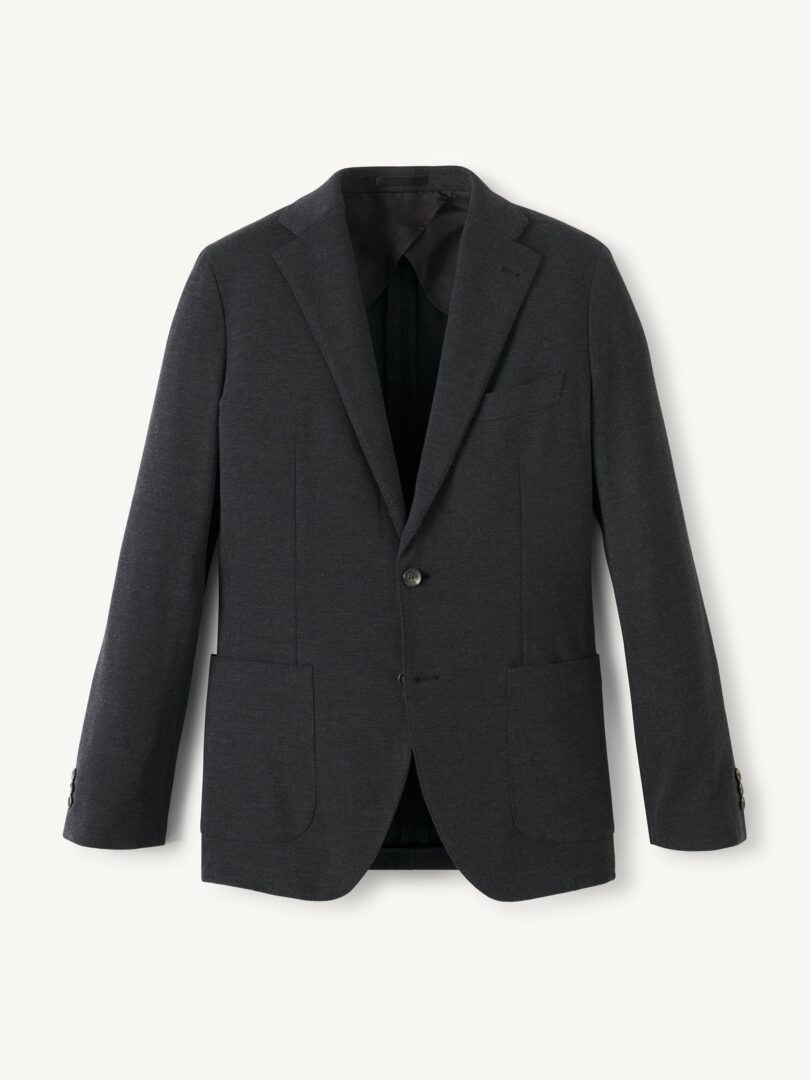 Men’s Charcoal Merino Blend Knit Sport Coat Thumb
