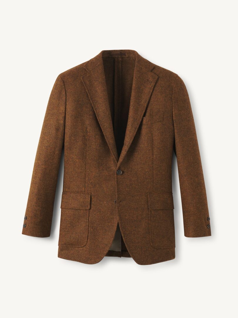 Men’s Abraham Moon Rust Shetland Tweed Andover Jacket Thumb