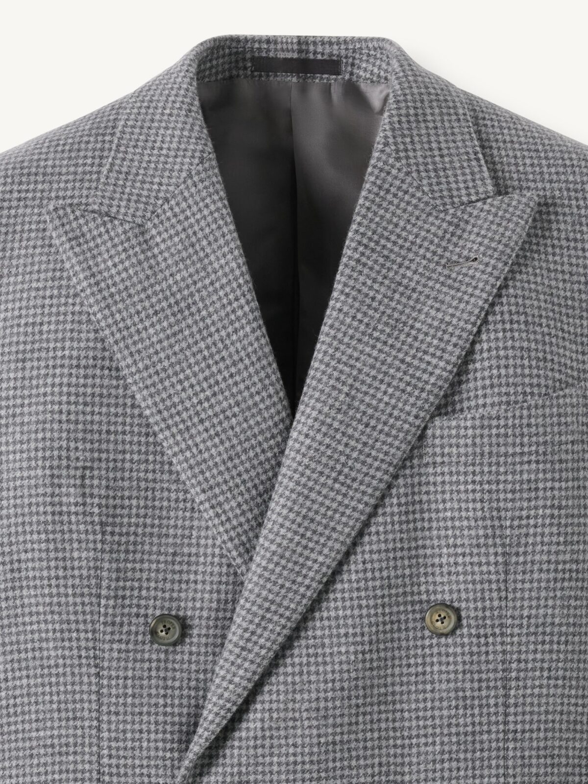ス*ズ様 FLANNEL CHECK COAT GREY Grey Houndstooth Italian Flannel Carmine Jacket - Custom Fit