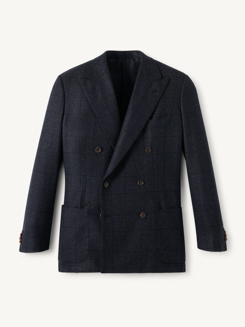Men’s Navy Glen Plaid Italian Flannel Carmine Jacket Thumb