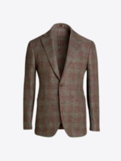 Shop Bedford Mocha and Green Plaid Wool and Linen Jacket