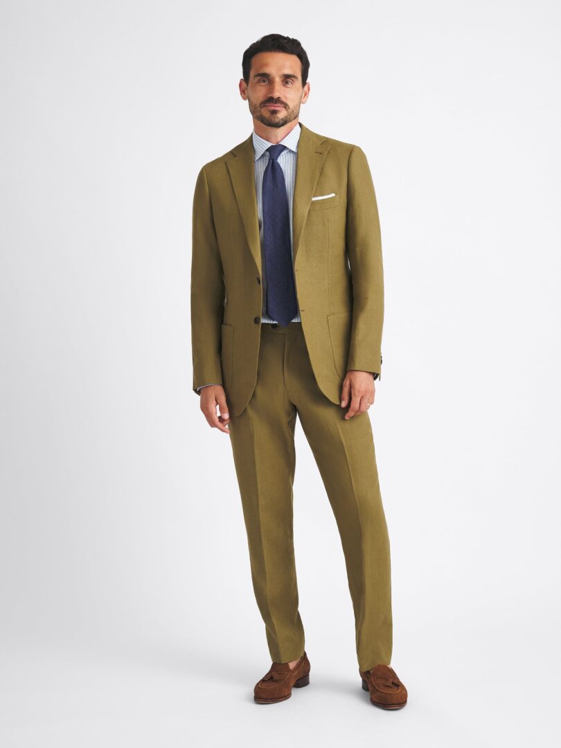 Olive Irish Linen Bedford Suit Thumb Detail