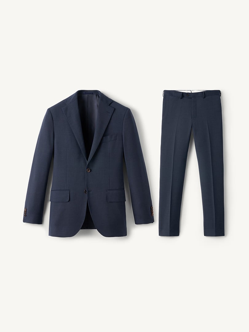 Men’s Navy Birdseye Stretch Allen Suit Thumb