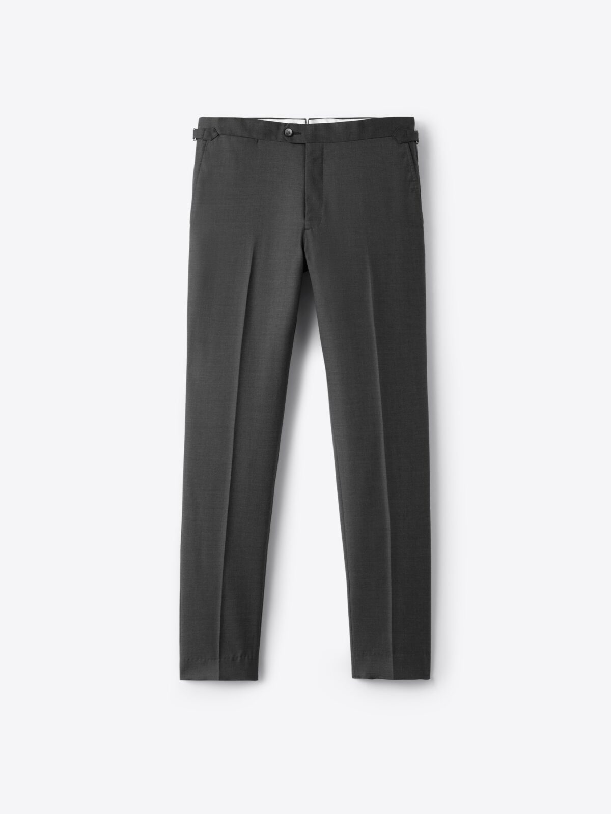 Men's Pinstripe Tailored Trousers | Wool | Black | Percival Menswear