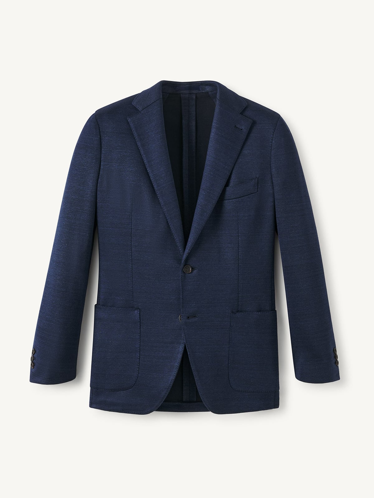 Italian Navy Melange Linen and Cotton Knit Jersey Jacket - Custom 