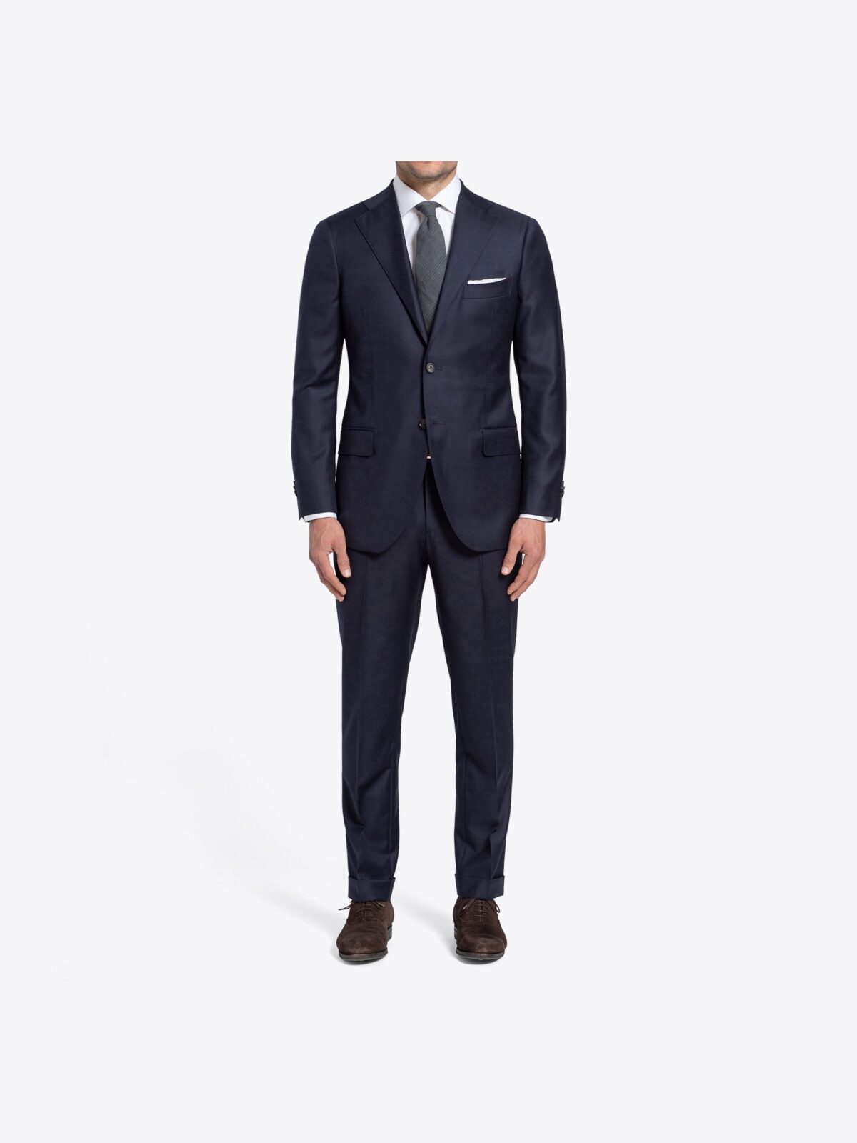 Allen Navy S110s Wool Suit with Cuffed Trouser - Custom Fit Tailored  Clothing