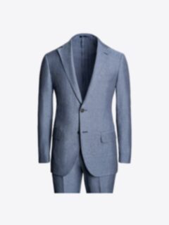 Shop Solbiati Indigo Wool Silk and Linen Bedford Suit