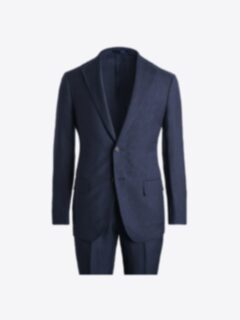 Shop Bedford Navy Linen Wool and Silk Suit