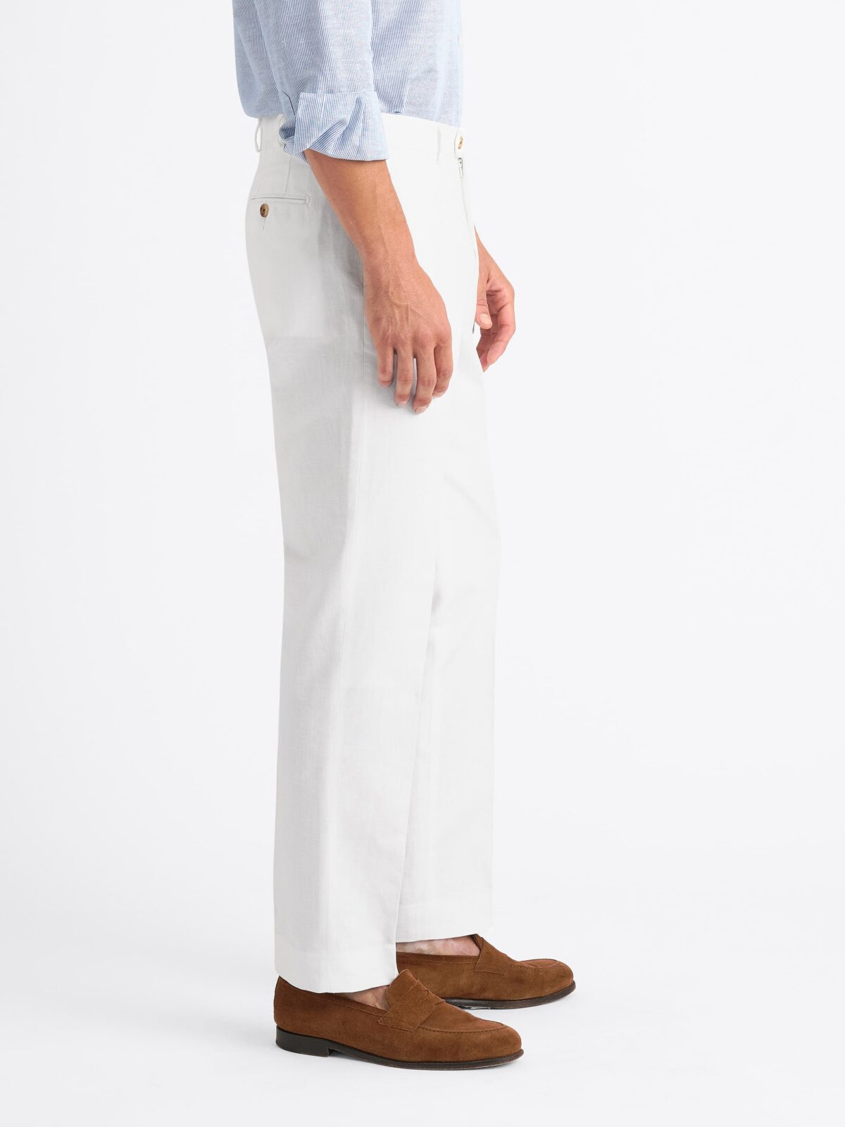 Positano White Cotton and Linen Canvas