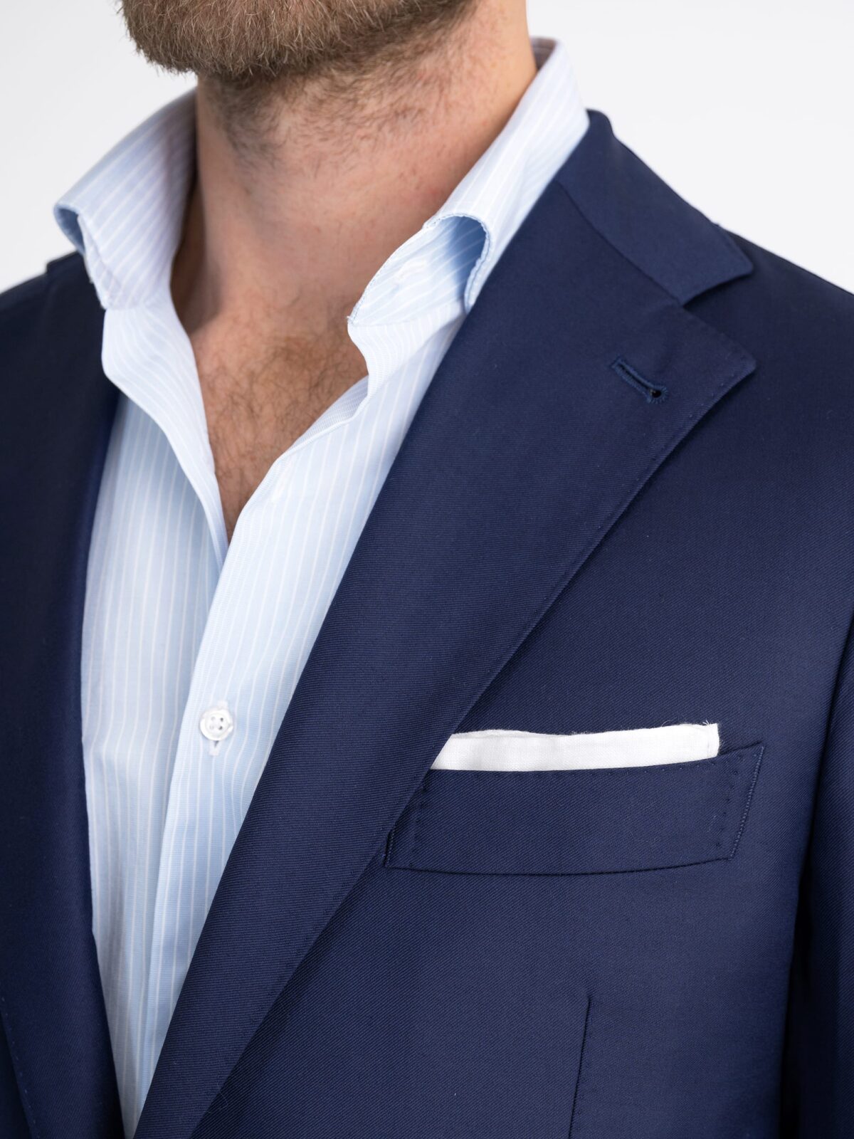 Loro Piana Fabric S170s Navy Wool and Cashmere Mercer Suit
