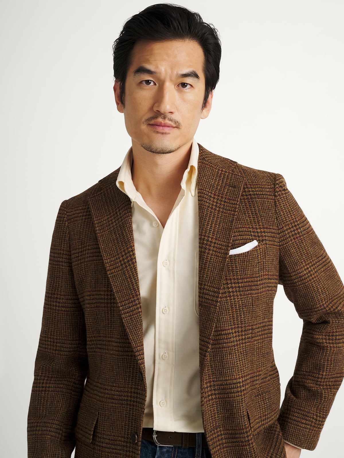 Brown and Red Plaid Shetland Tweed Andover Jacket - Custom Fit Tailored  Clothing