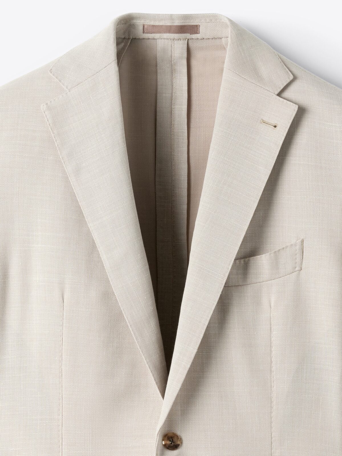 Stone Wool and Linen Stretch Bedford Jacket - Custom Fit Tailored