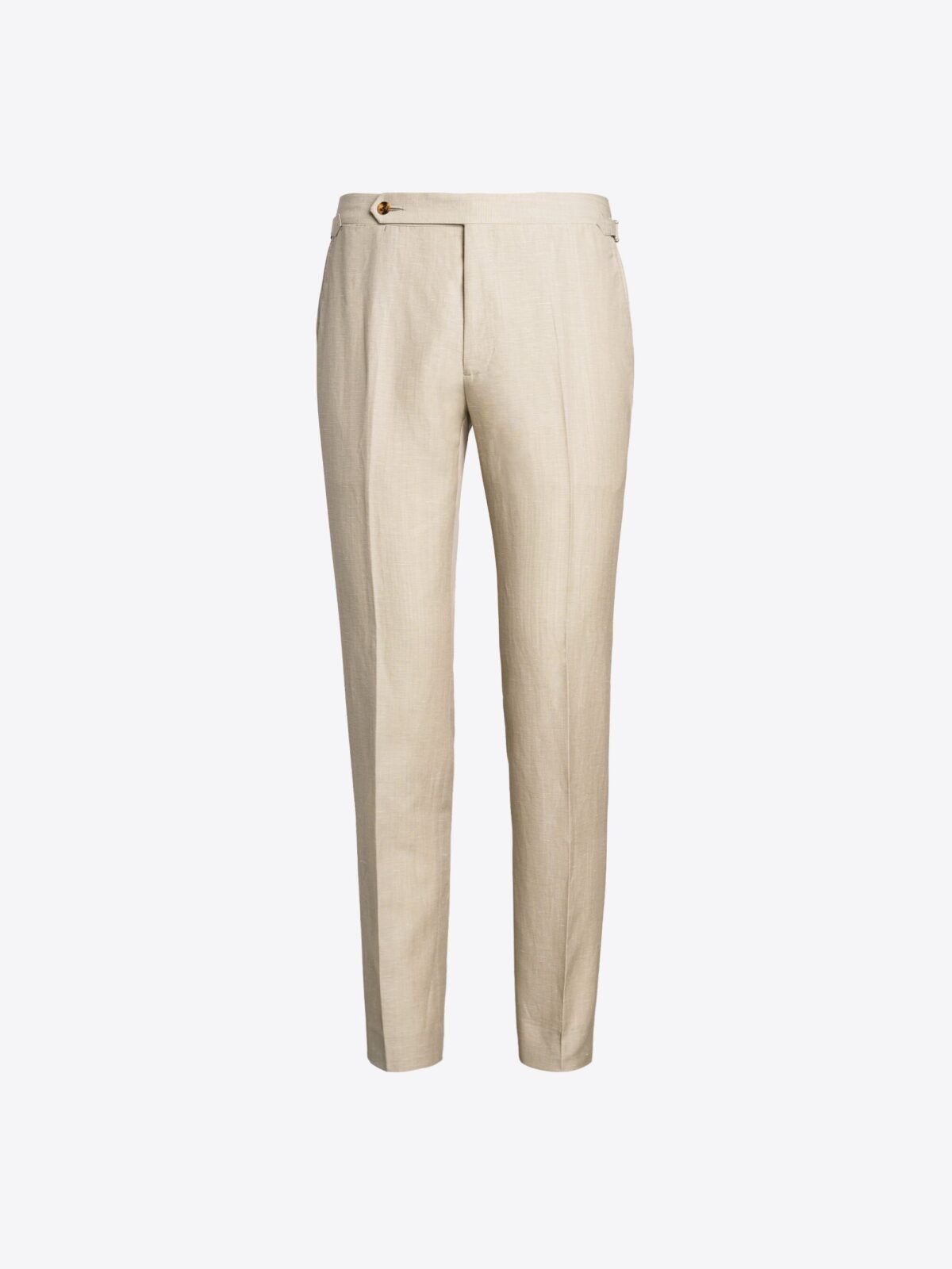 High-rise straight wool pants in beige - Wardrobe NYC