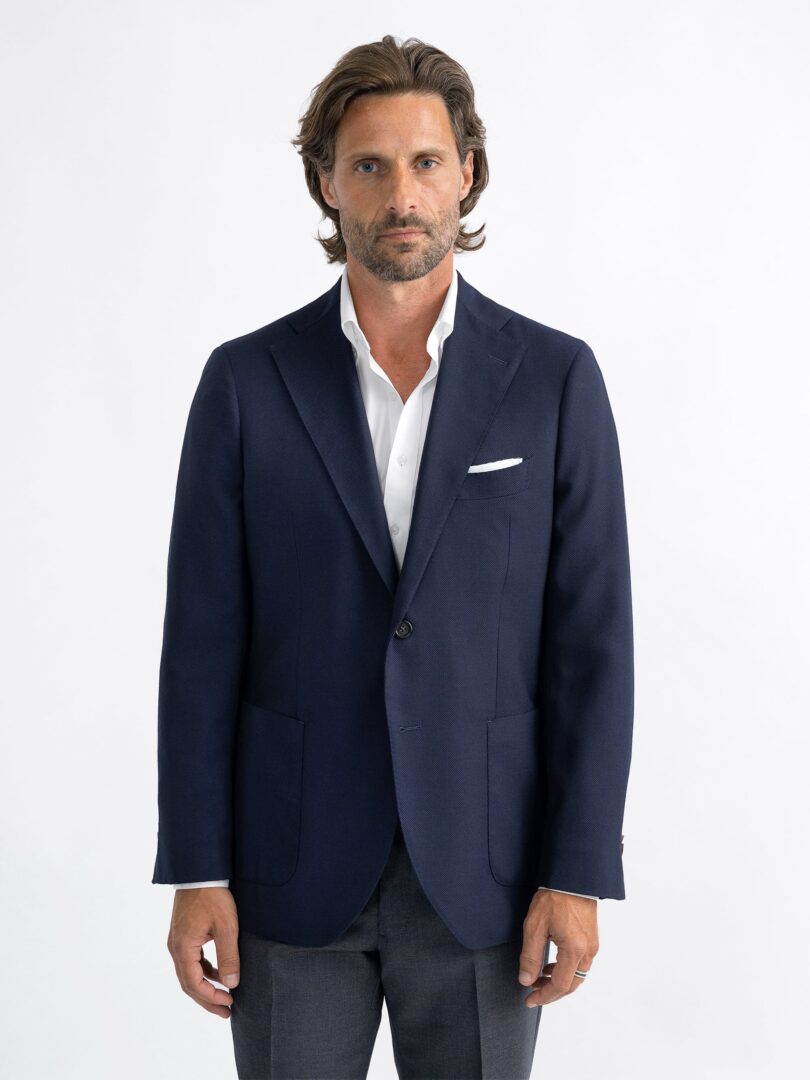 Reda Navy Hopsack Bedford Jacket Thumb Detail