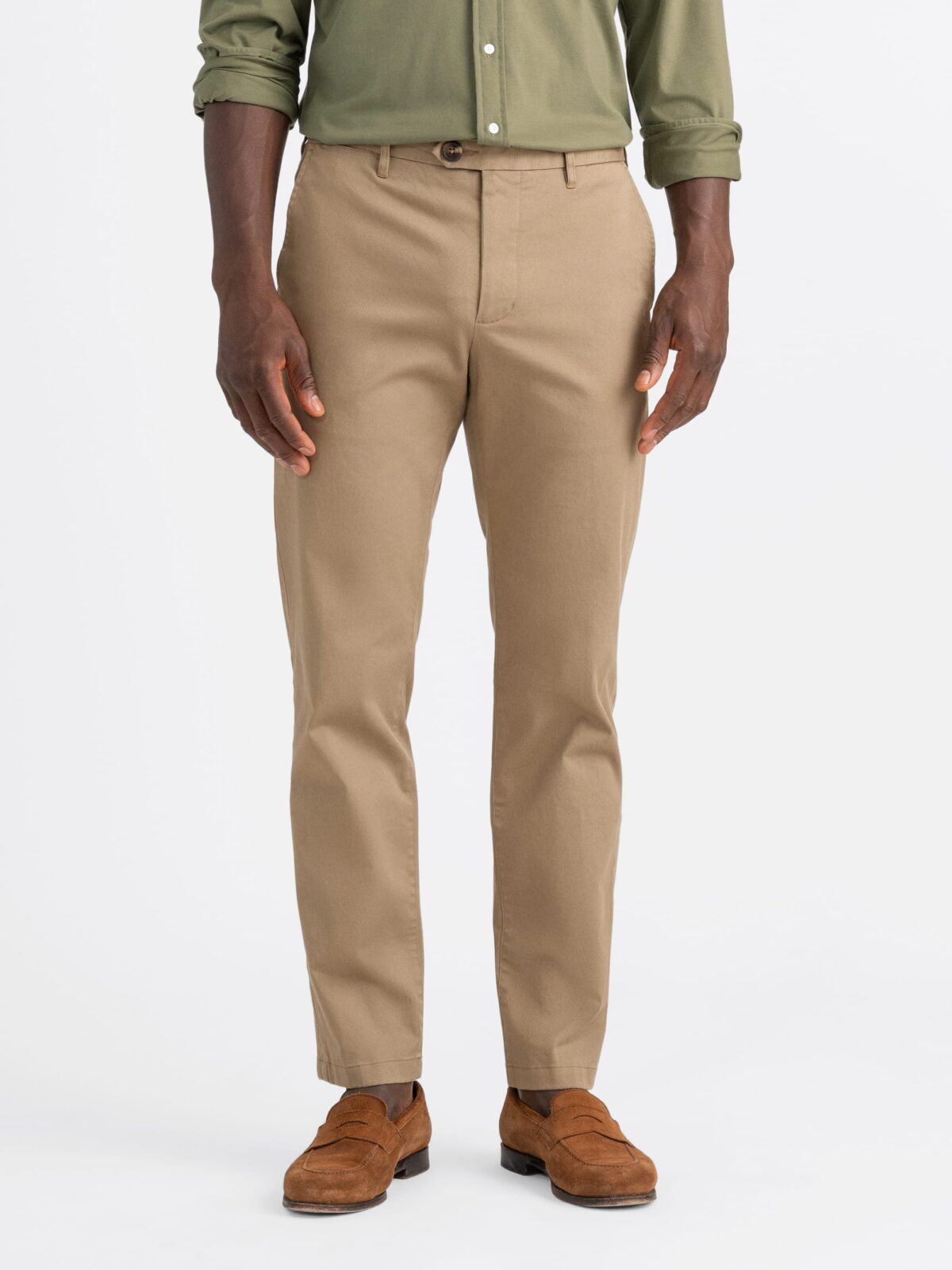 Di Sondrio Khaki Stretch Cotton Chino - Custom Fit Pants