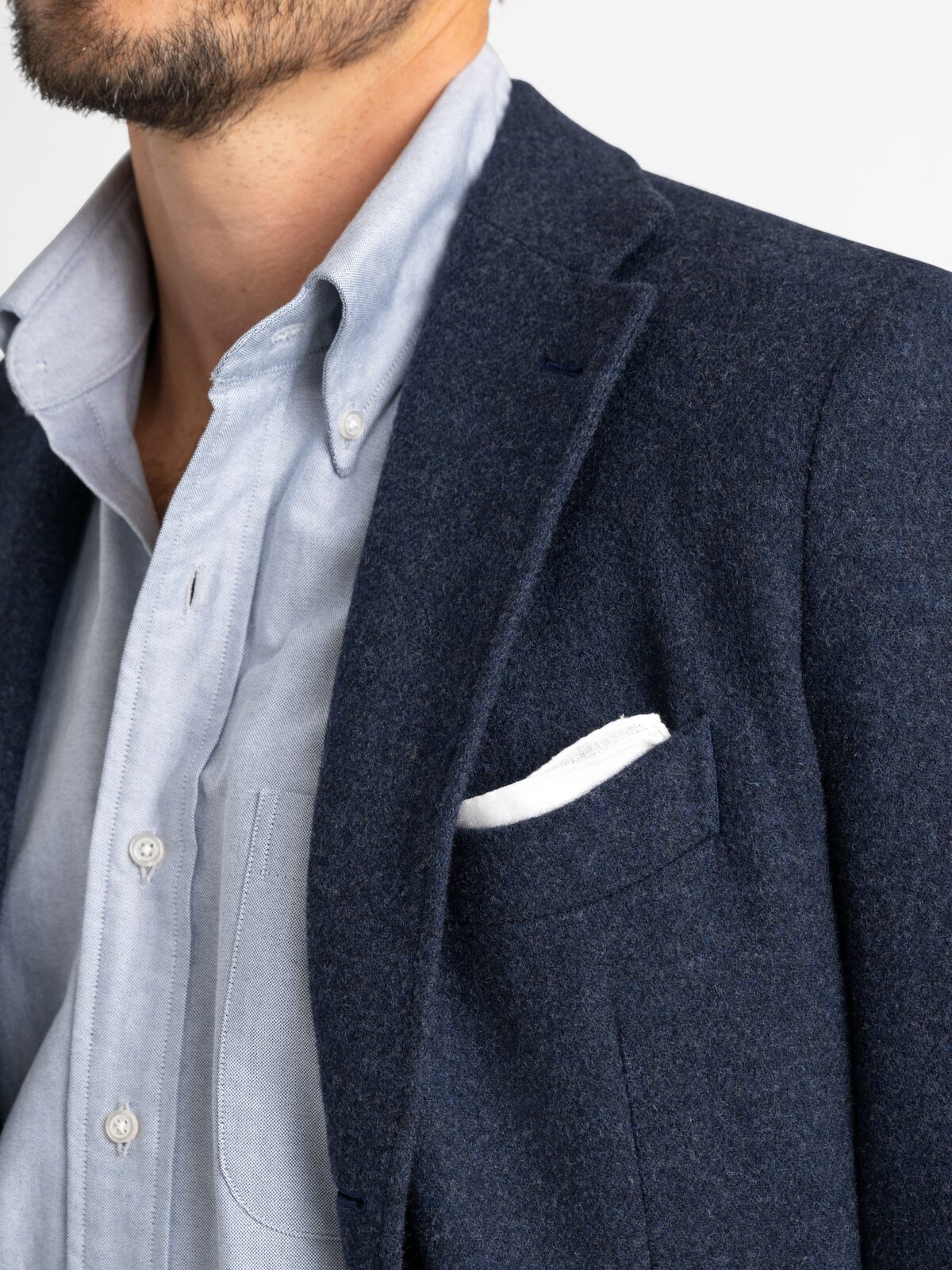 Navy Shetland Tweed Andover Jacket - Custom Fit Tailored Clothing