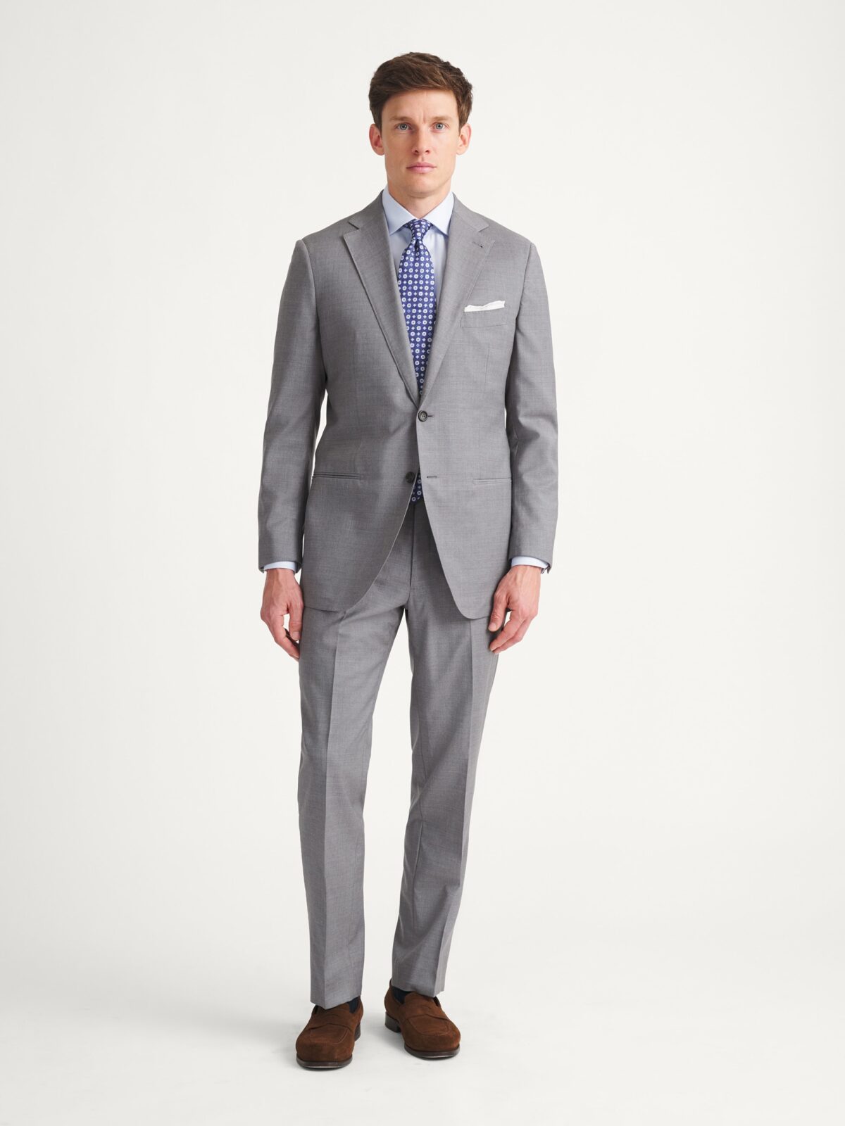 Loro Piana Fabric Light Grey Tropical Wool Suit - Custom Fit