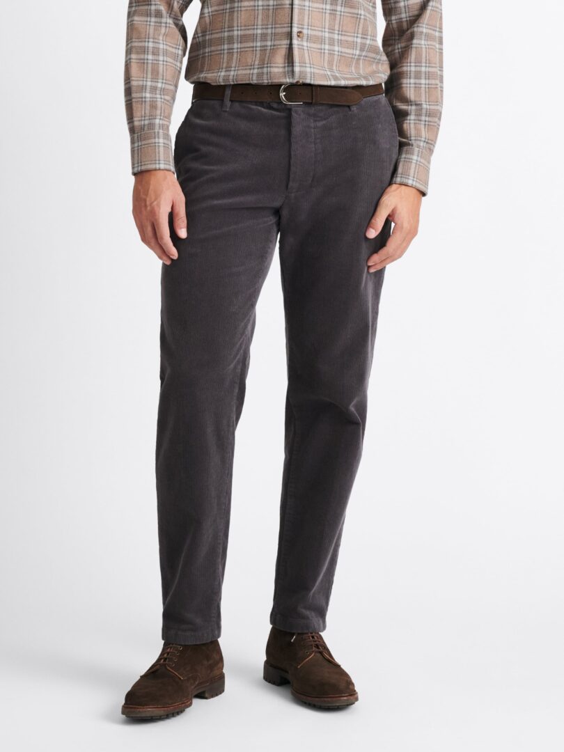 Stratton Grey Stretch Corduroy Thumb Detail